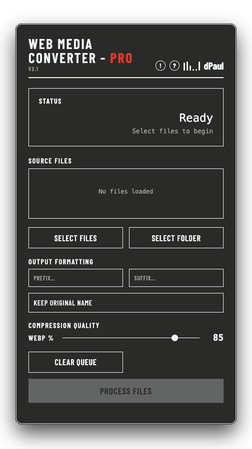 Web Media Converter Pro interface